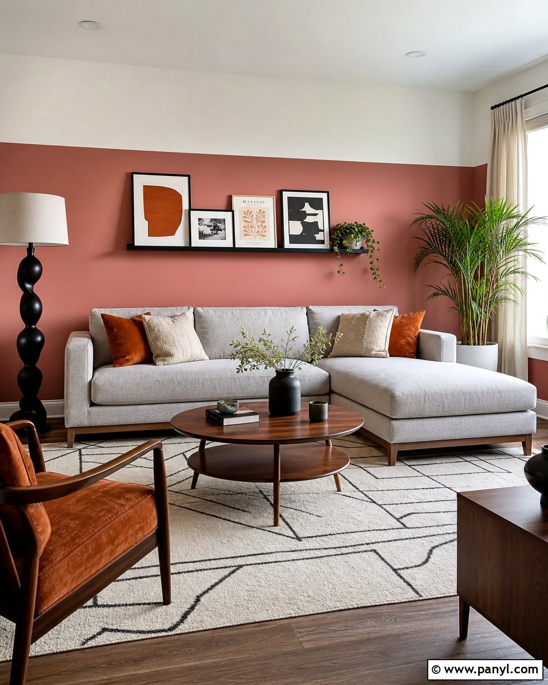 Rust Pink Accent Wall Color Blocking - 20 Rust Pink Accent Wall Ideas
