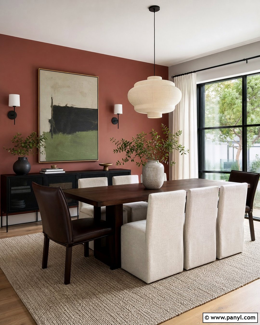 Rust Pink Accent Wall Dining Room - 20 Rust Pink Accent Wall Ideas