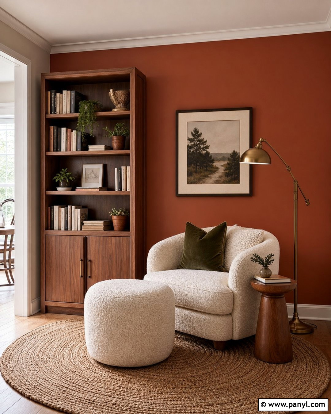 Rust Reading Nook Accent Wall - 30 Rust Accent Wall Ideas