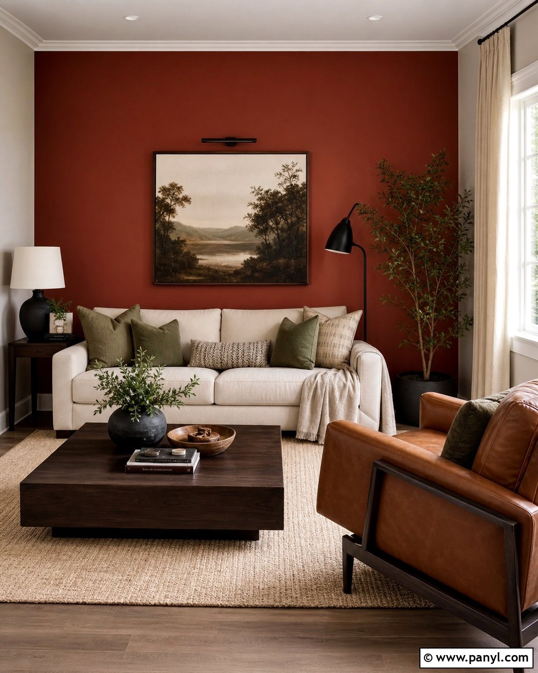 Rust Red Accent Wall - 35 accent wall color ideas