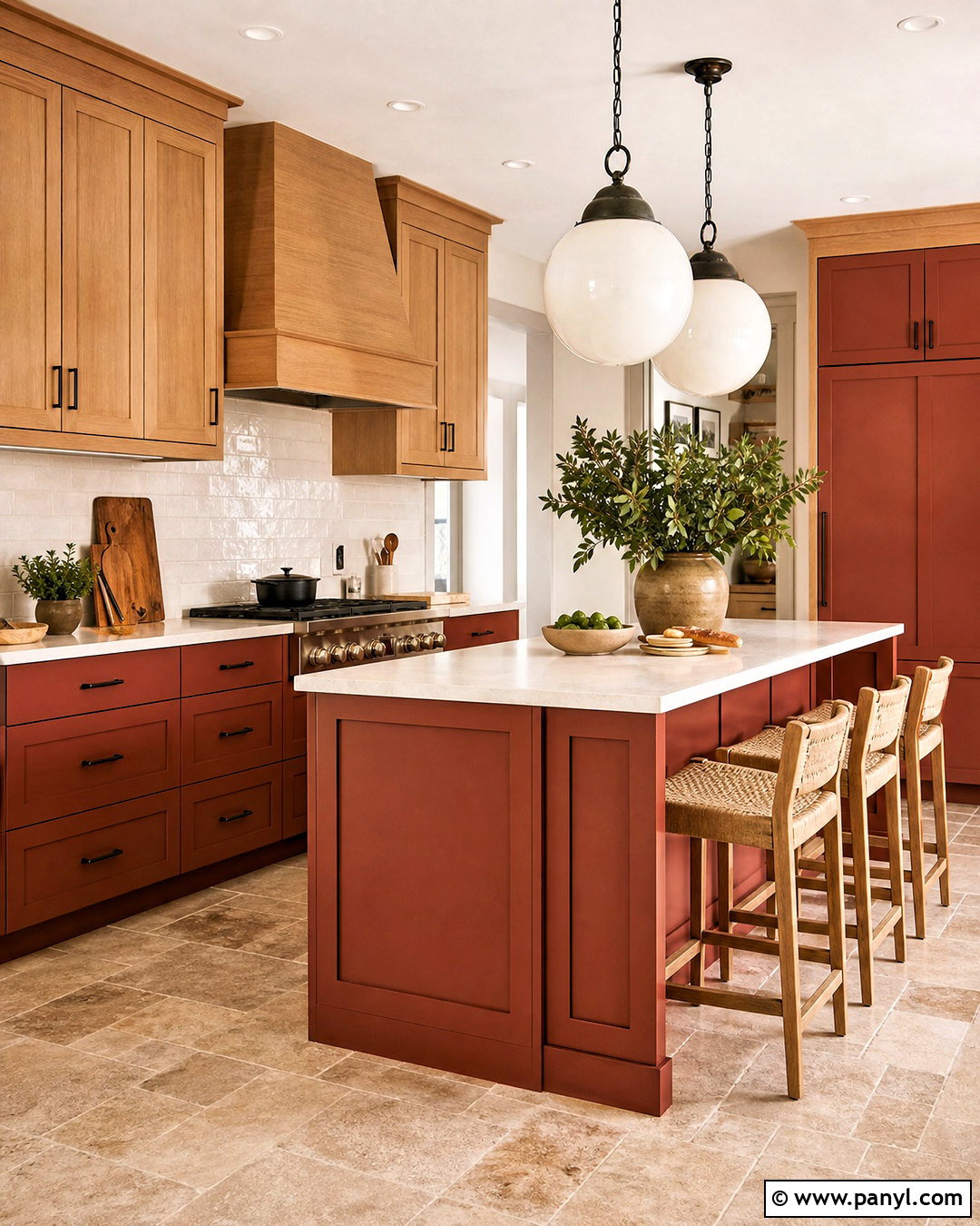Rust Red And Maple Kitchen - 20 kitchen colours ideas