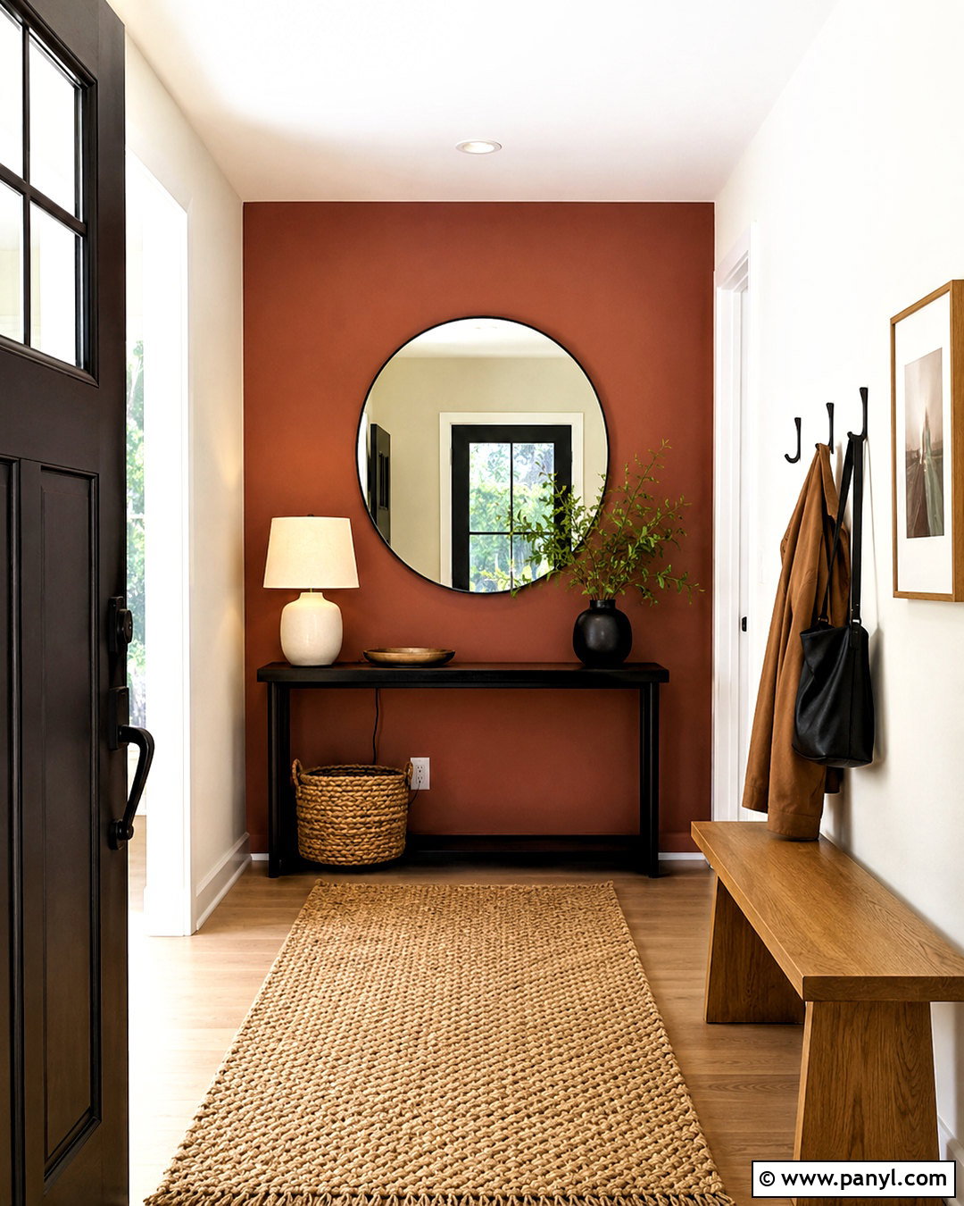 Rust Red Concrete Entry Wall - 20 concrete wall paint ideas