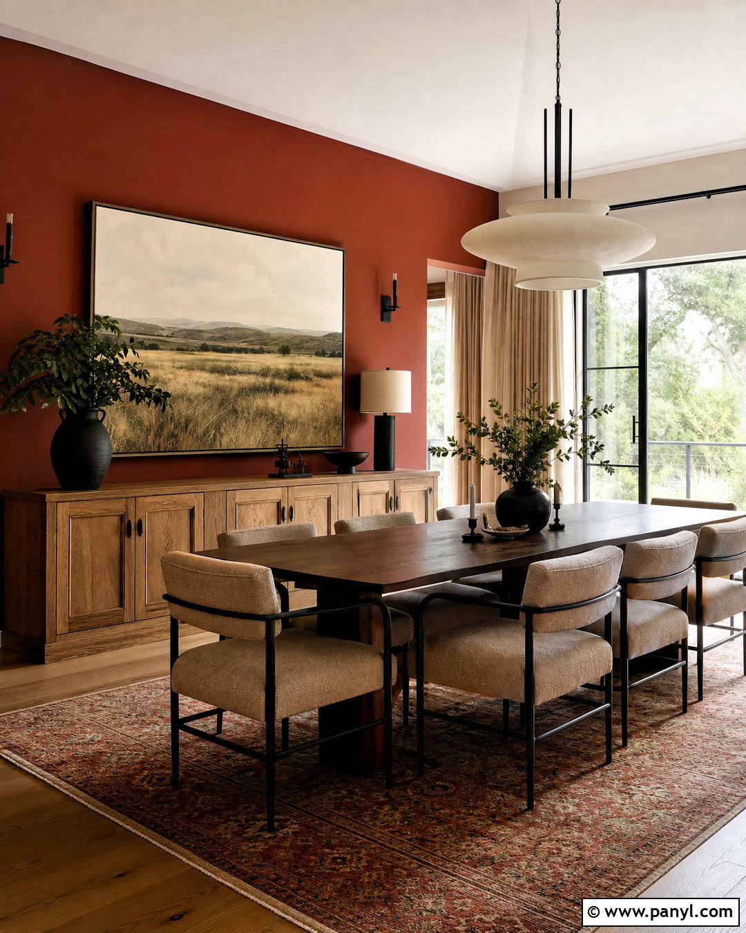 Rust Red Dining Room Accent Wall - 20 moody accent wall ideas