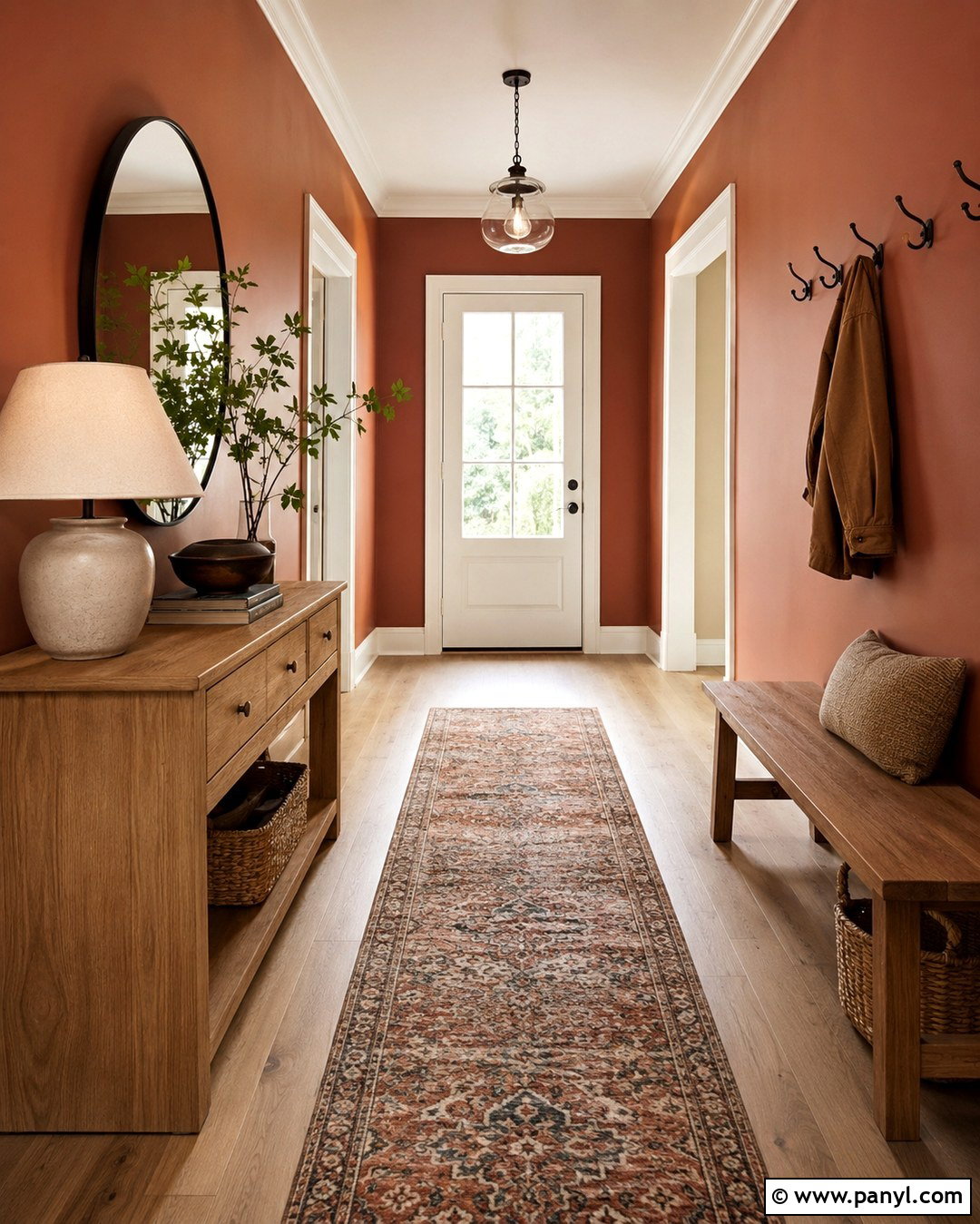 Rust Red Entryway Walls - 20 Red Wall Paint Ideas