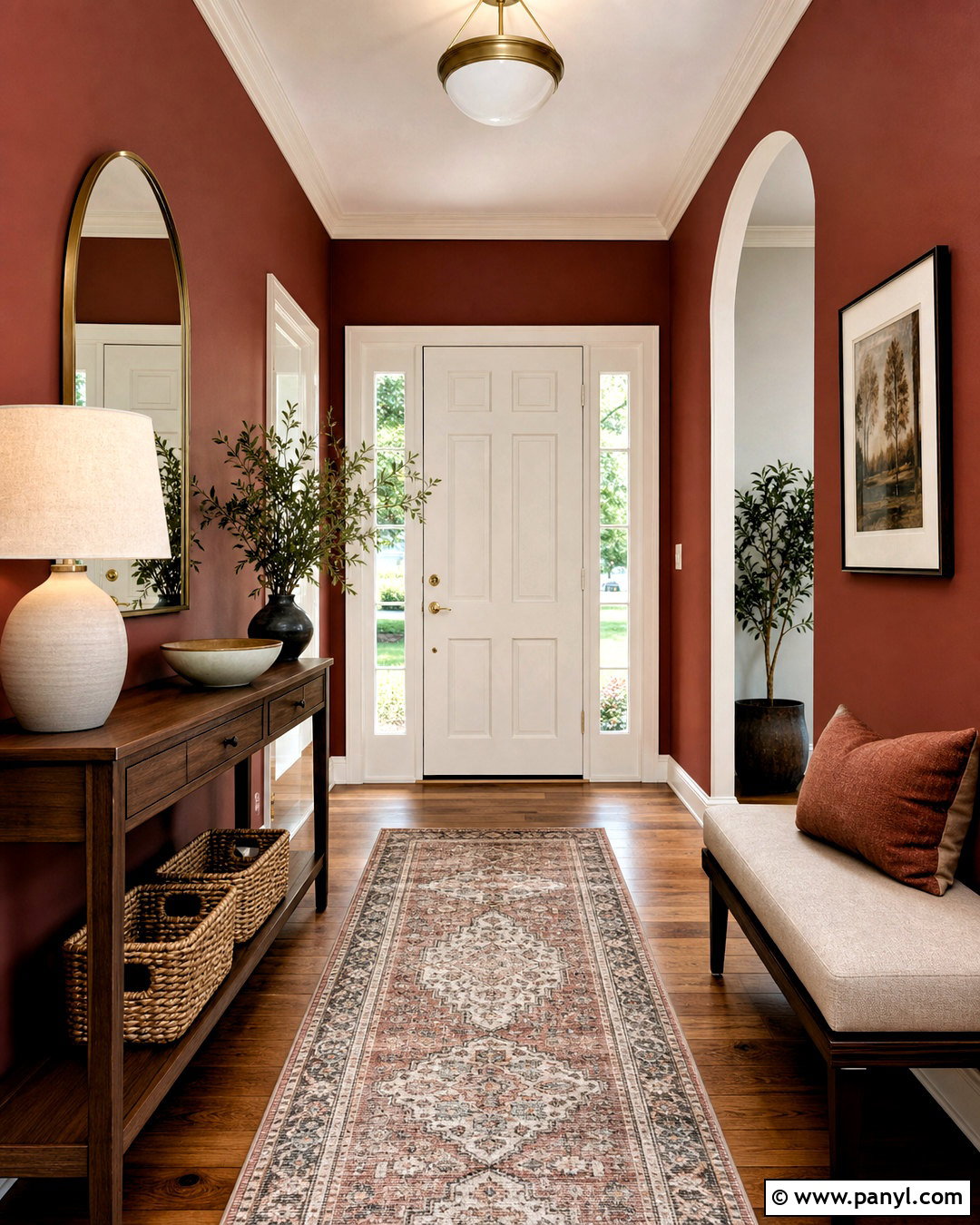 Rust Red Entryway Walls - 20 red wall painting ideas