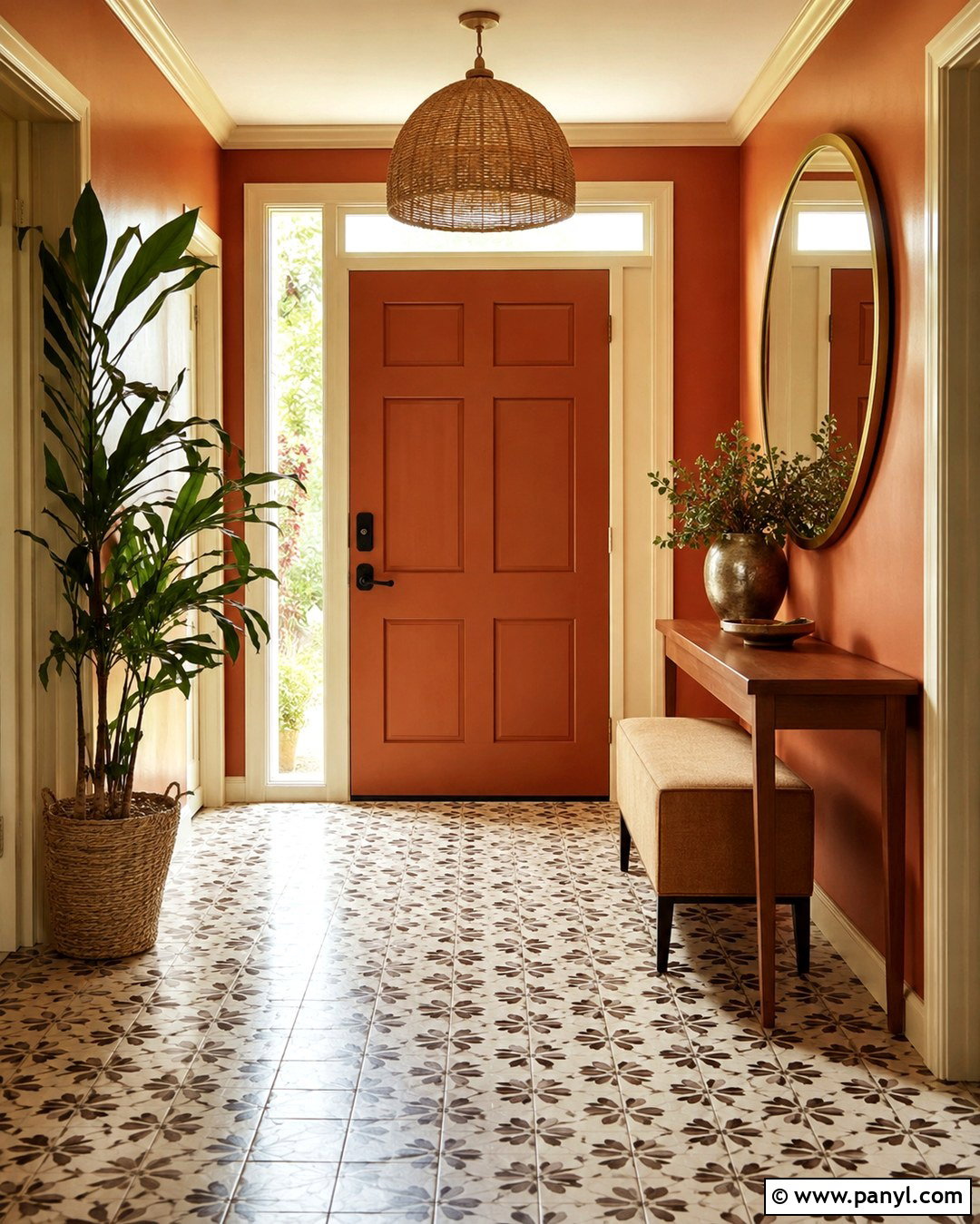 Rust Red Entryway Walls - 20 70S Wall Paint Colors