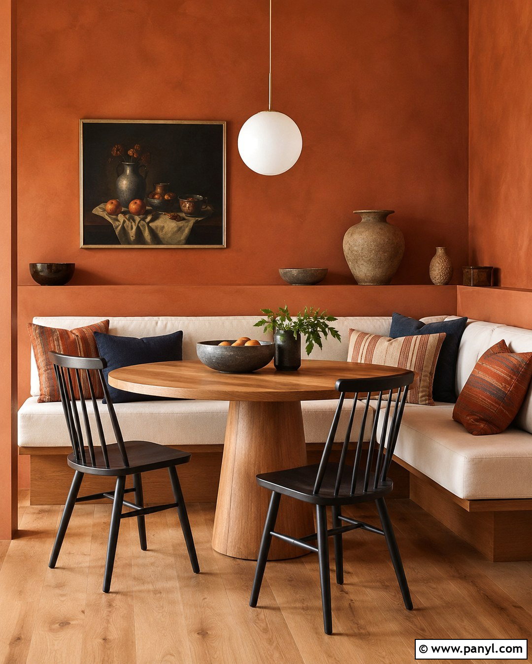 Rust Roman Clay Dining Nook - 20 Roman Clay Paint Walls