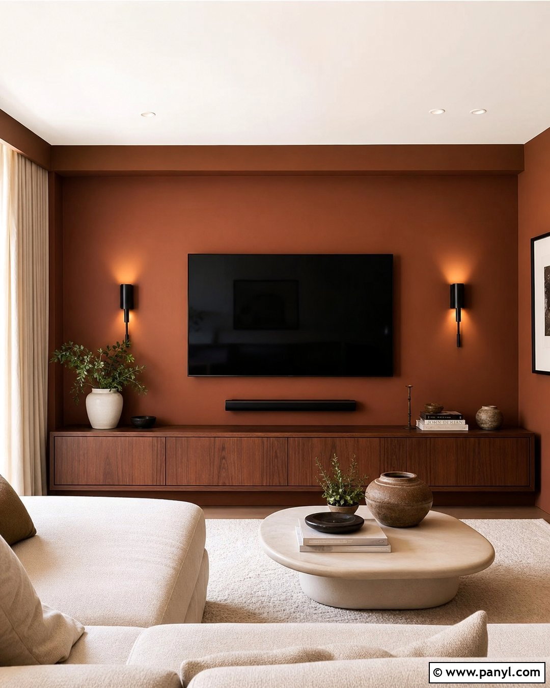 Rust TV Accent Wall - 30 Rust Accent Wall Ideas