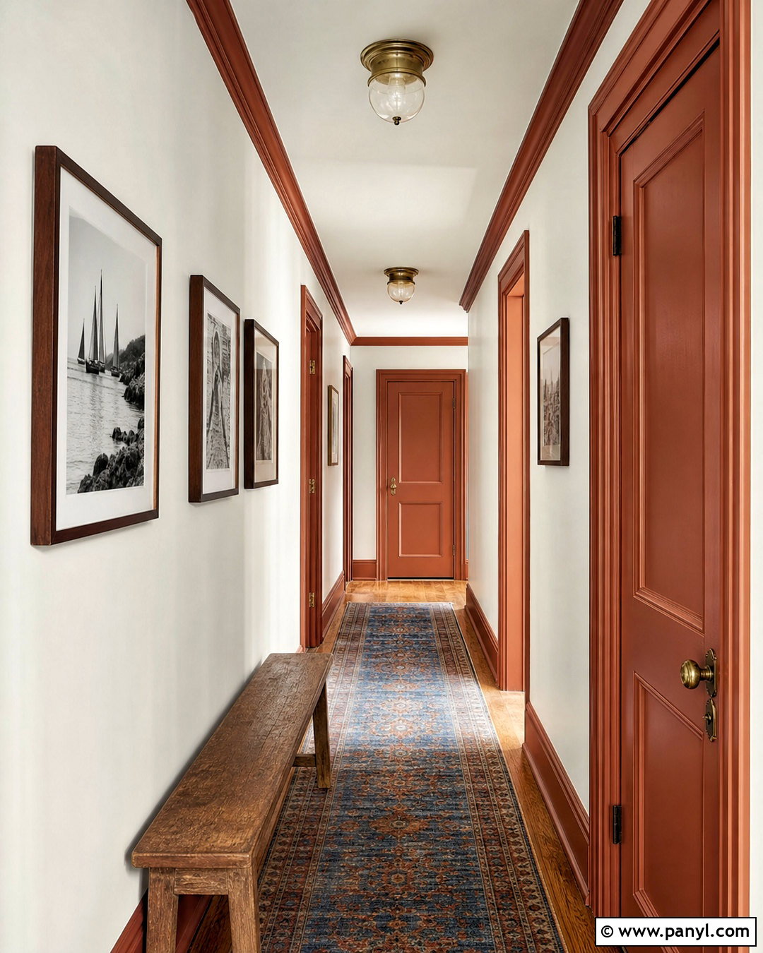 Rust Trim With White Walls - 20 white walls with different color trim ideas