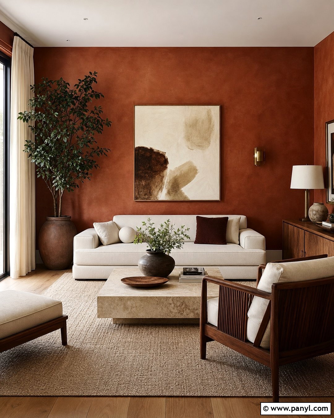 Rust Venetian Plaster Accent Wall - 30 Rust Accent Wall Ideas