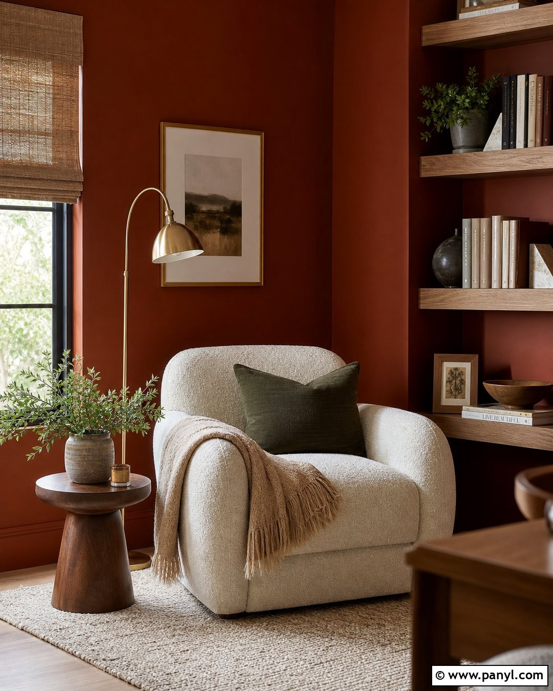 Rust Wall Reading Nook - 35 rust wall color ideas