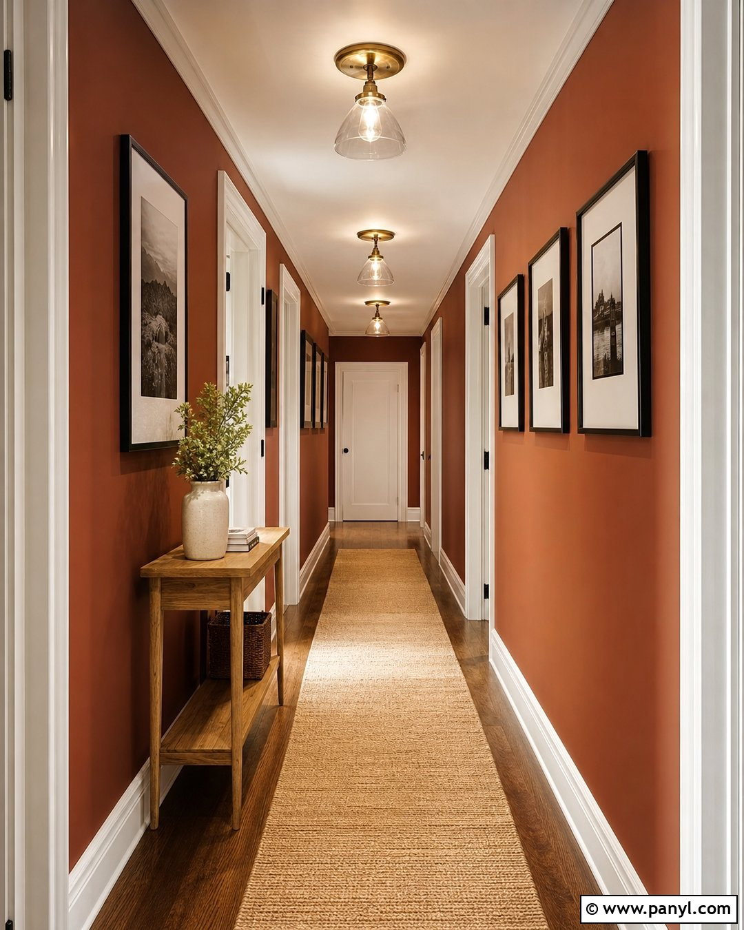 Rust Walls In A Narrow Hallway - 35 rust wall color ideas
