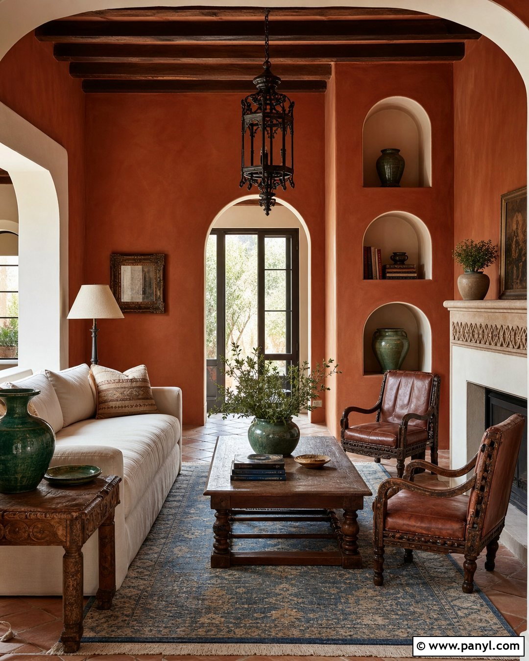 Rust Walls In A Spanish Style Room - 35 rust wall color ideas