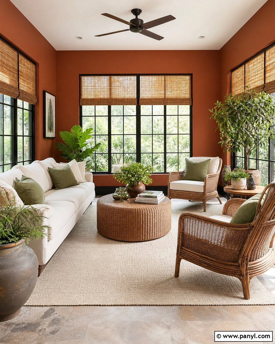 Rust Walls In A Sunroom - 35 rust wall color ideas