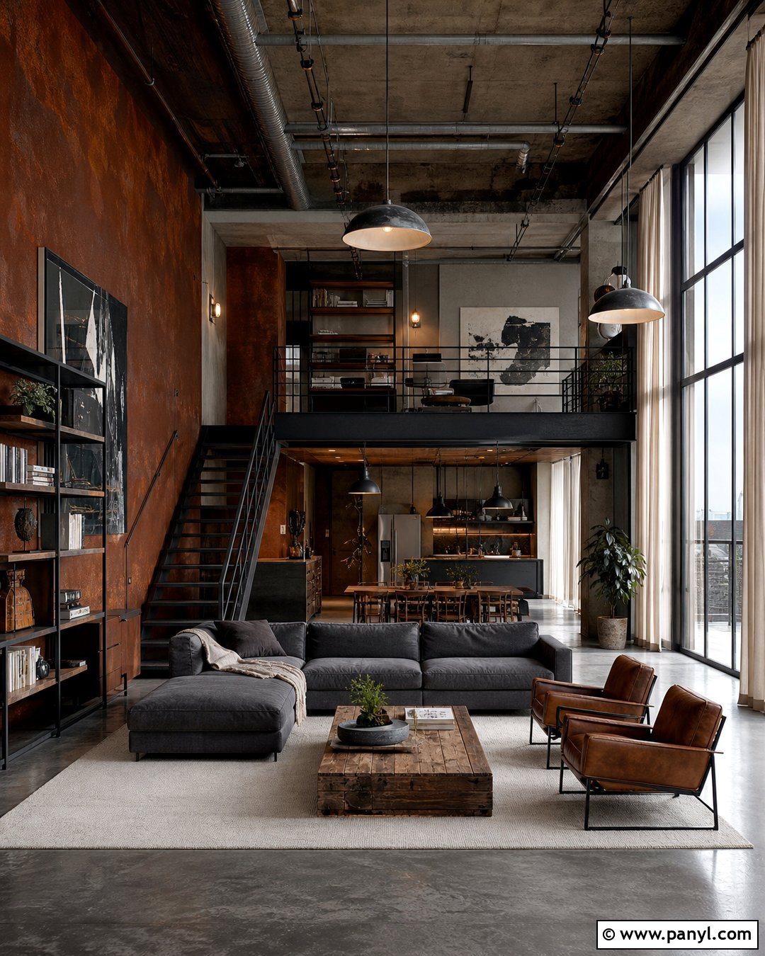 Rust Walls In An Industrial Loft - 35 rust wall color ideas