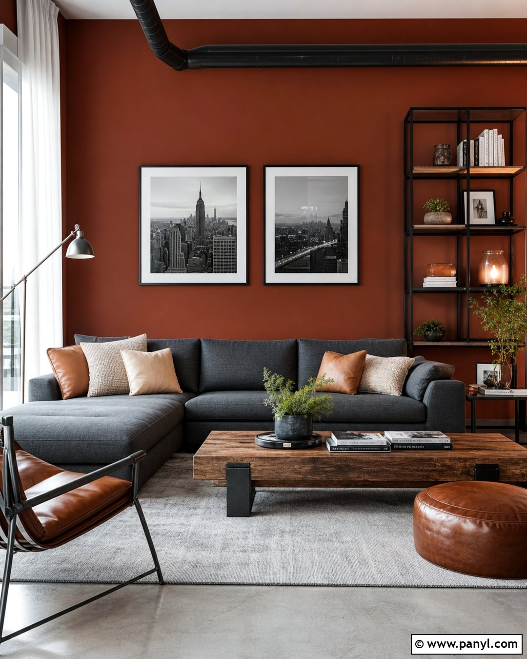 Rust Walls With Charcoal Gray - 35 rust wall color ideas
