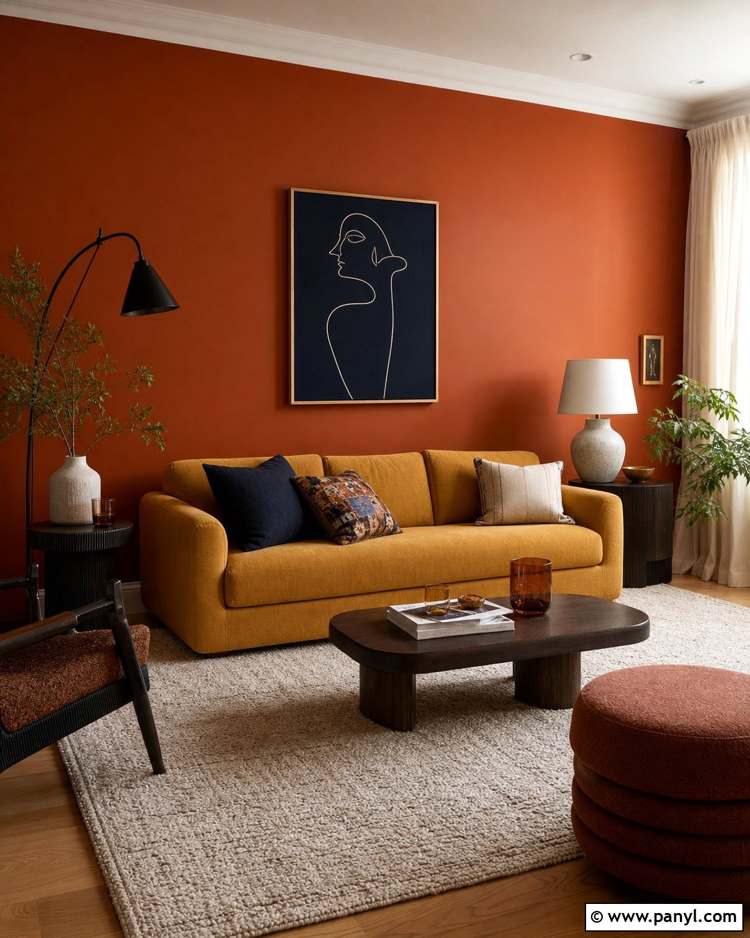Rust Walls With Mustard Yellow - 35 rust wall color ideas