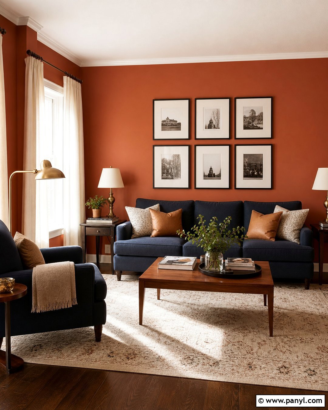Rust Walls With Navy Blue - 35 rust wall color ideas