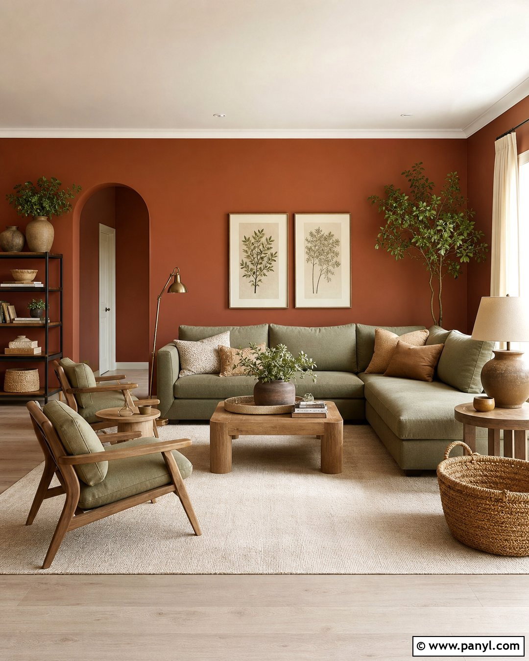 Rust Walls With Sage Green - 35 rust wall color ideas