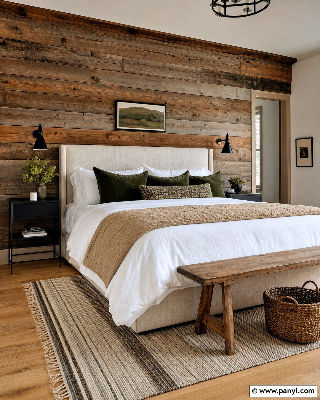 Rustic Barn Wood Accent Wall - 20 wood accent wall bedroom ideas