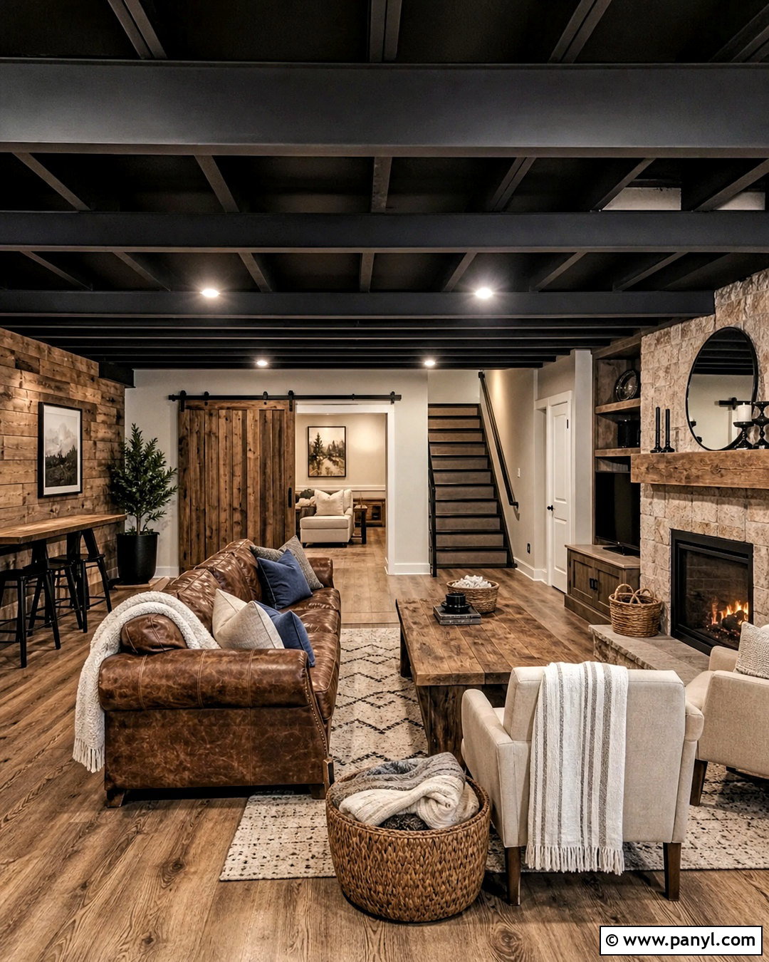 Rustic Basement With Black Ceiling - 20 basement with black ceiling ideas