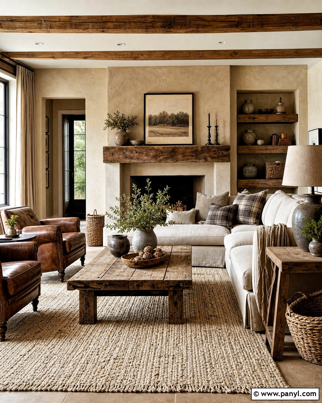 Rustic Beige Living Room - 20 beige color palette living room ideas