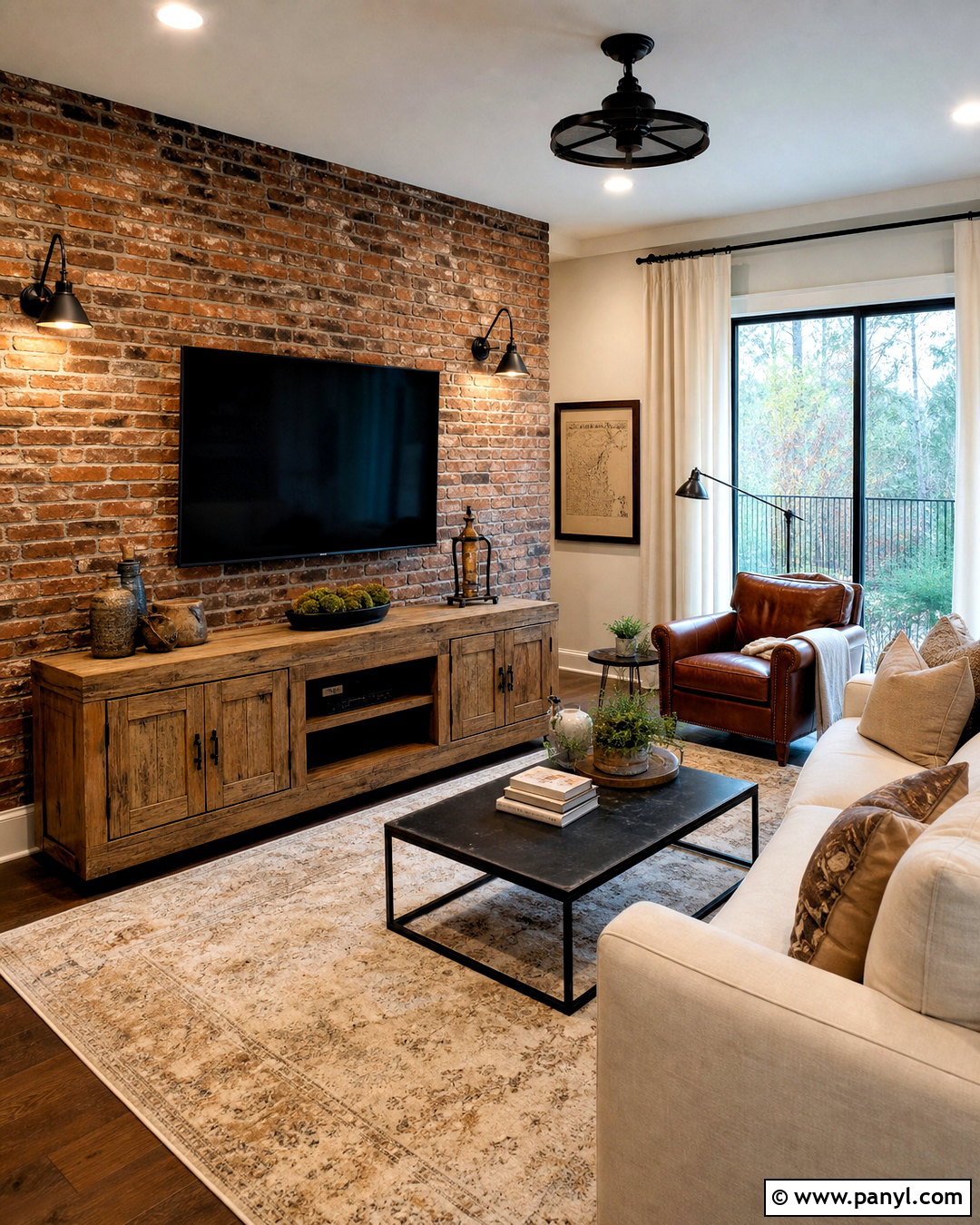 Rustic Brick TV Wall - 20 tv wall decor ideas