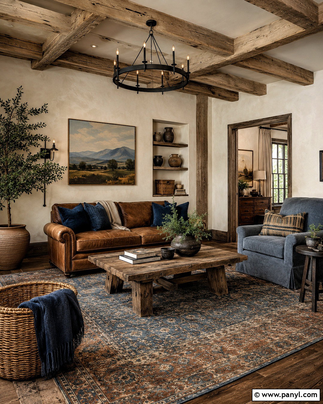 Rustic Brown And Blue Living Room - 20 brown and blue living room ideas