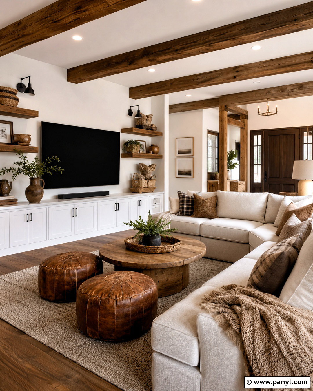 Rustic Brown And White Family Room - 20 brown and white room ideas