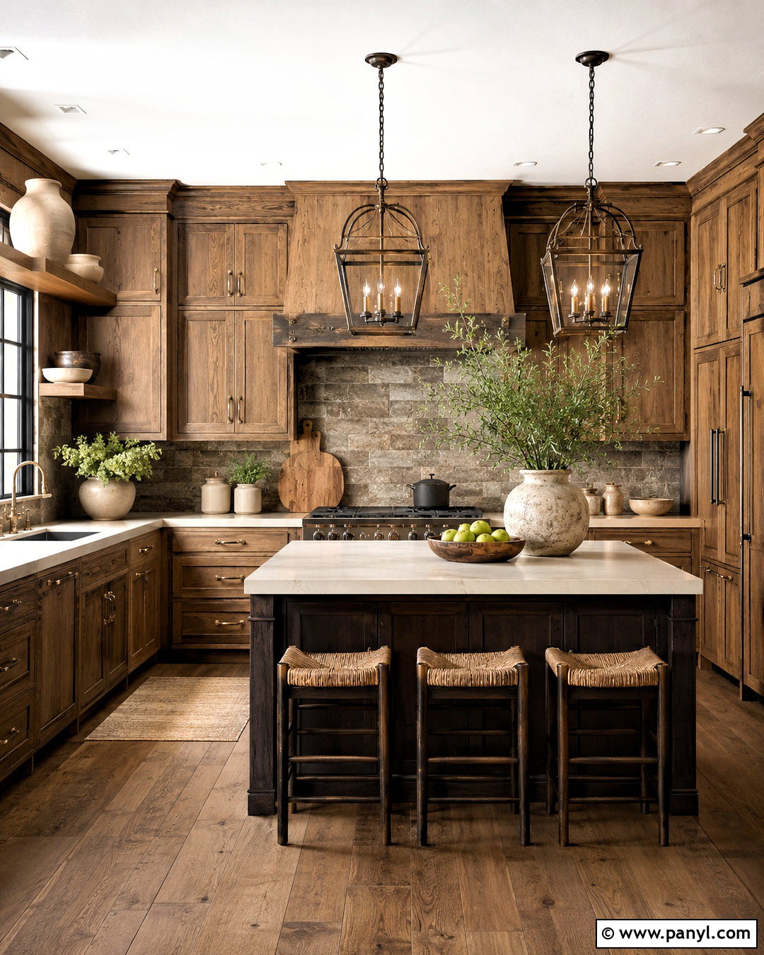Rustic Brown Kitchen - 20 brown aesthetic house ideas