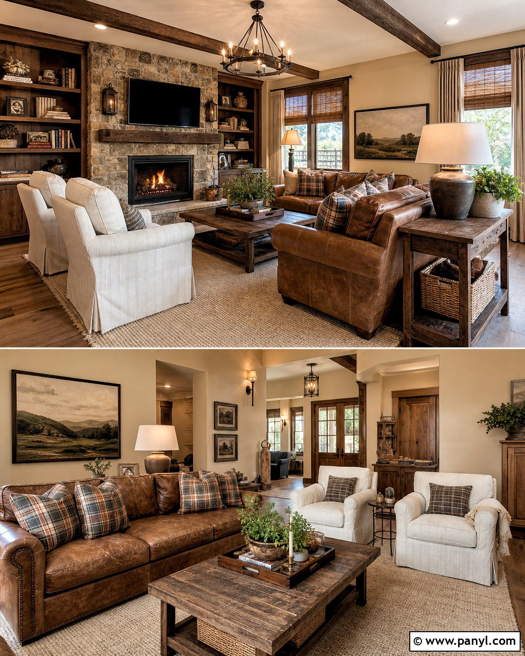 Rustic Brown Living Room - 20 warm brown living room ideas