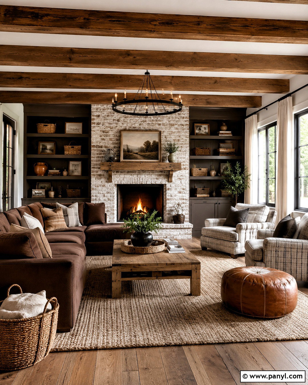Rustic Chocolate Brown Family Room - 20 chocolate brown room ideas