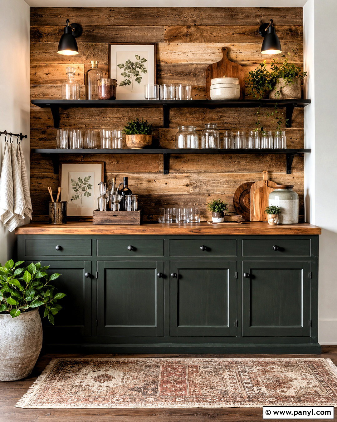 Rustic Cocktail Wall - 20 cocktail wall ideas