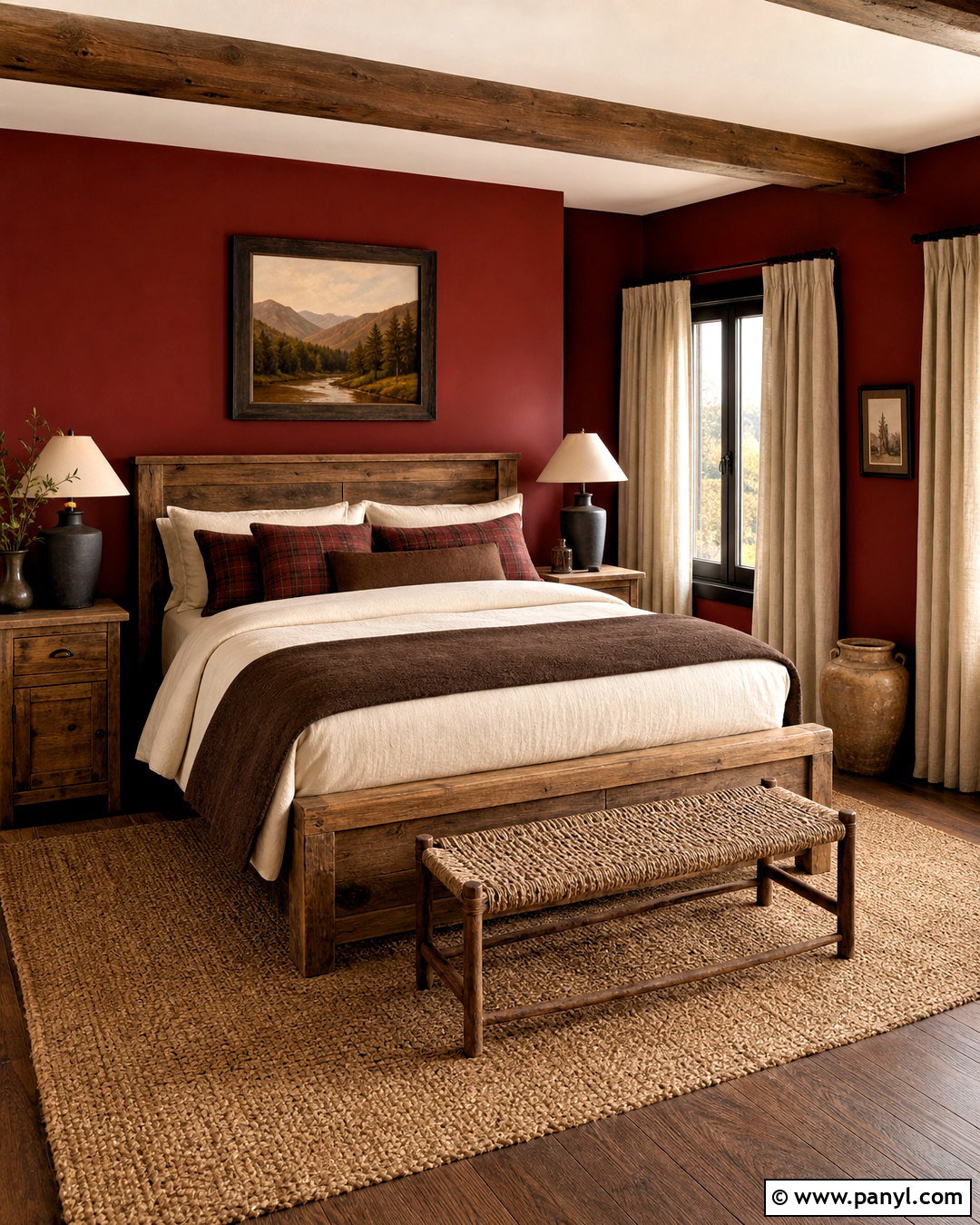 Rustic Dark Red Bedroom - 20 dark red bedroom ideas