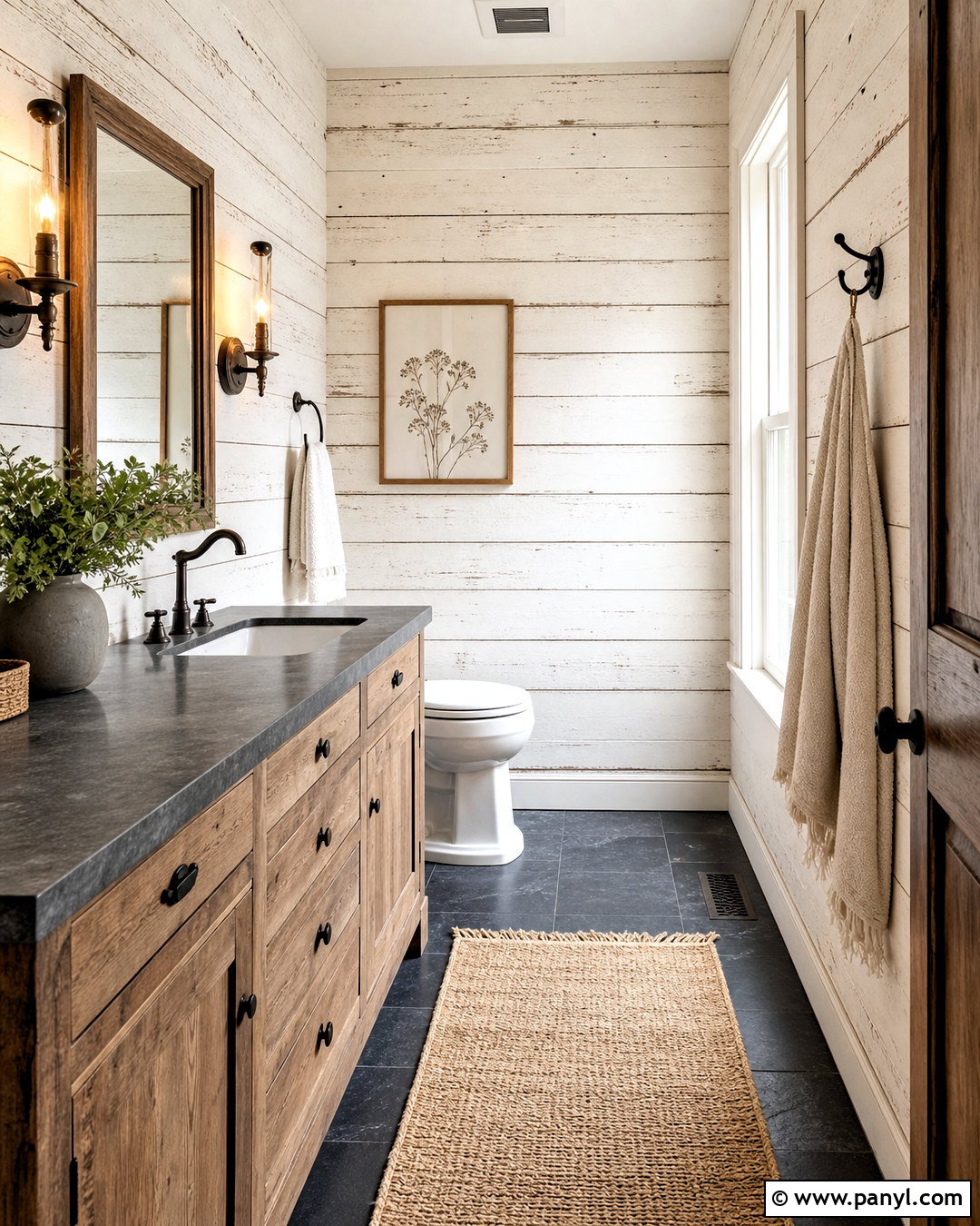 Rustic Distressed Shiplap Bathroom Wall - 20 rustic textured walls