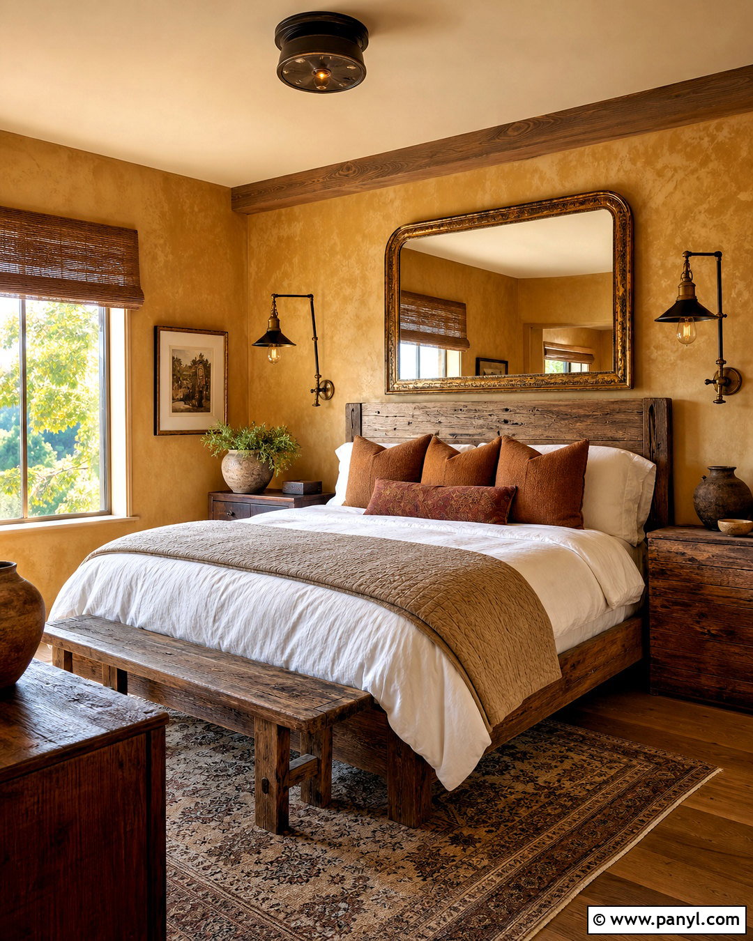 Rustic Gold Bedroom - 20 gold interior design ideas