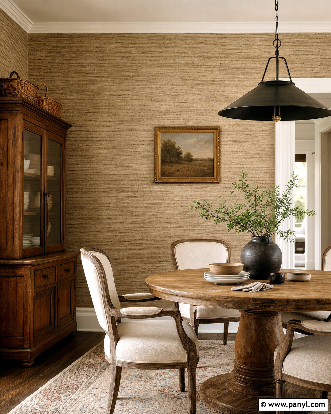 Rustic Grasscloth Dining Room Wall - 20 rustic textured walls