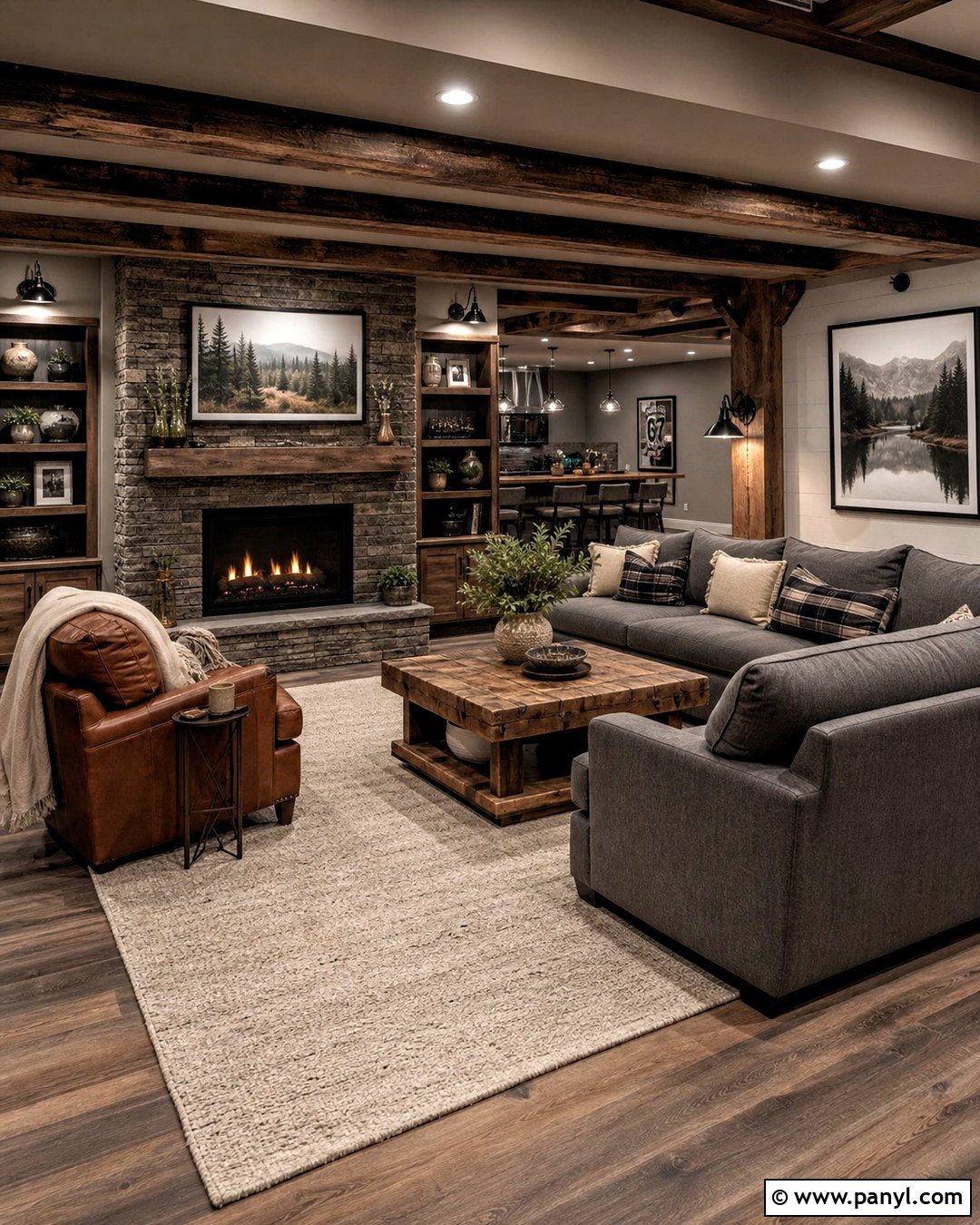 Rustic Grey Basement - 20 grey basement ideas