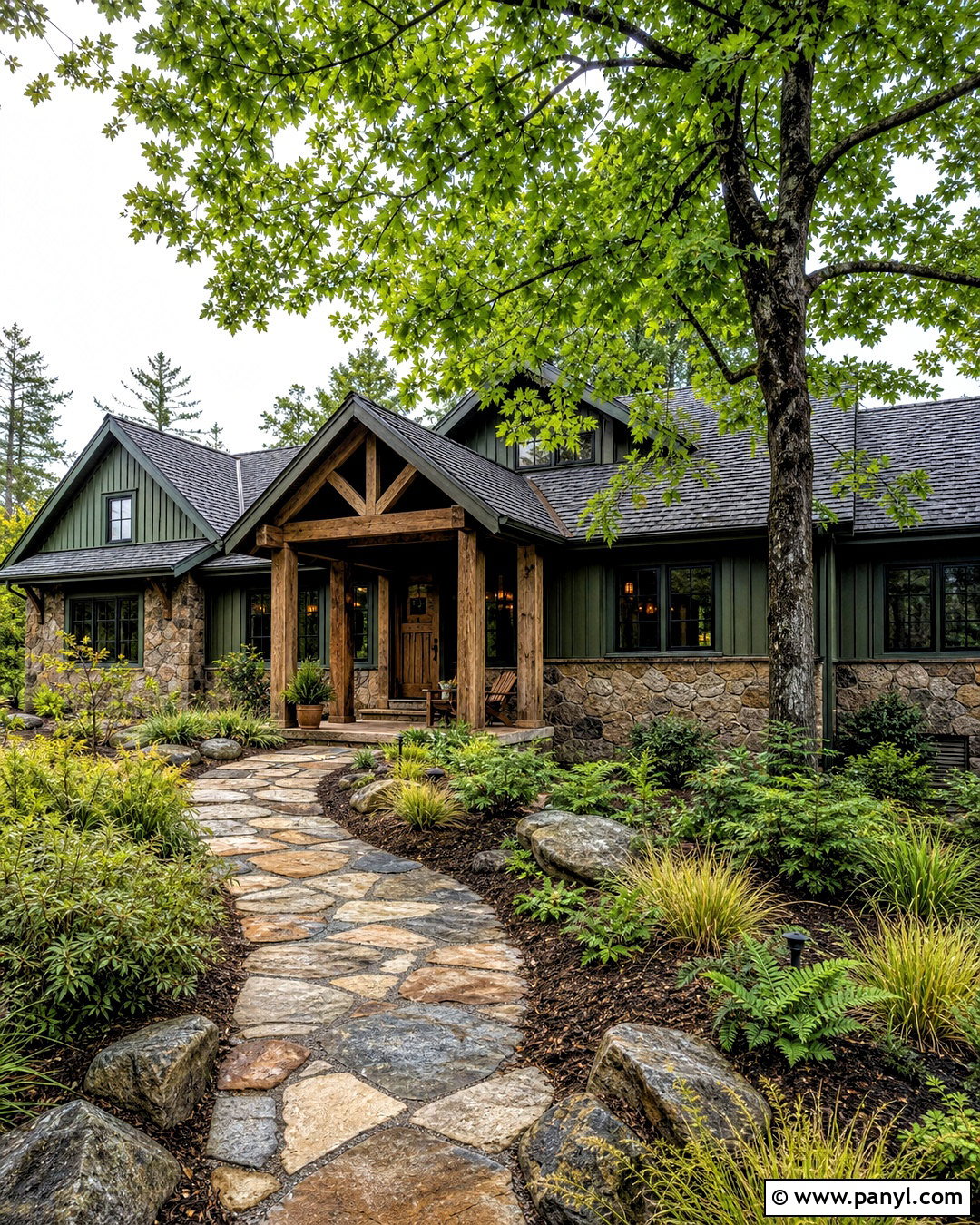 Rustic House Front With Stone And Timber - 20 house front design ideas