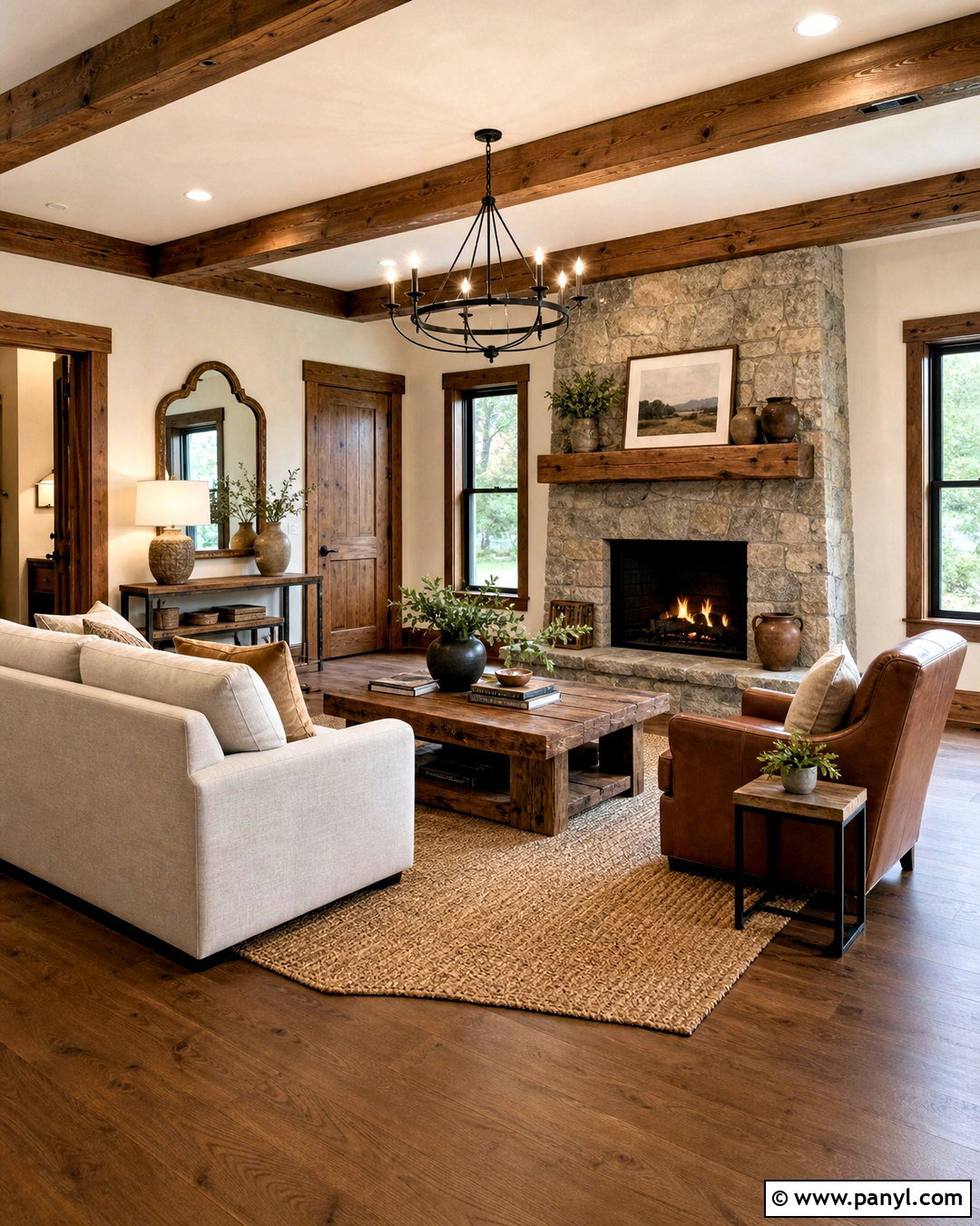 Rustic Interior With Stained Pine Trim - 20 stained trim interior ideas
