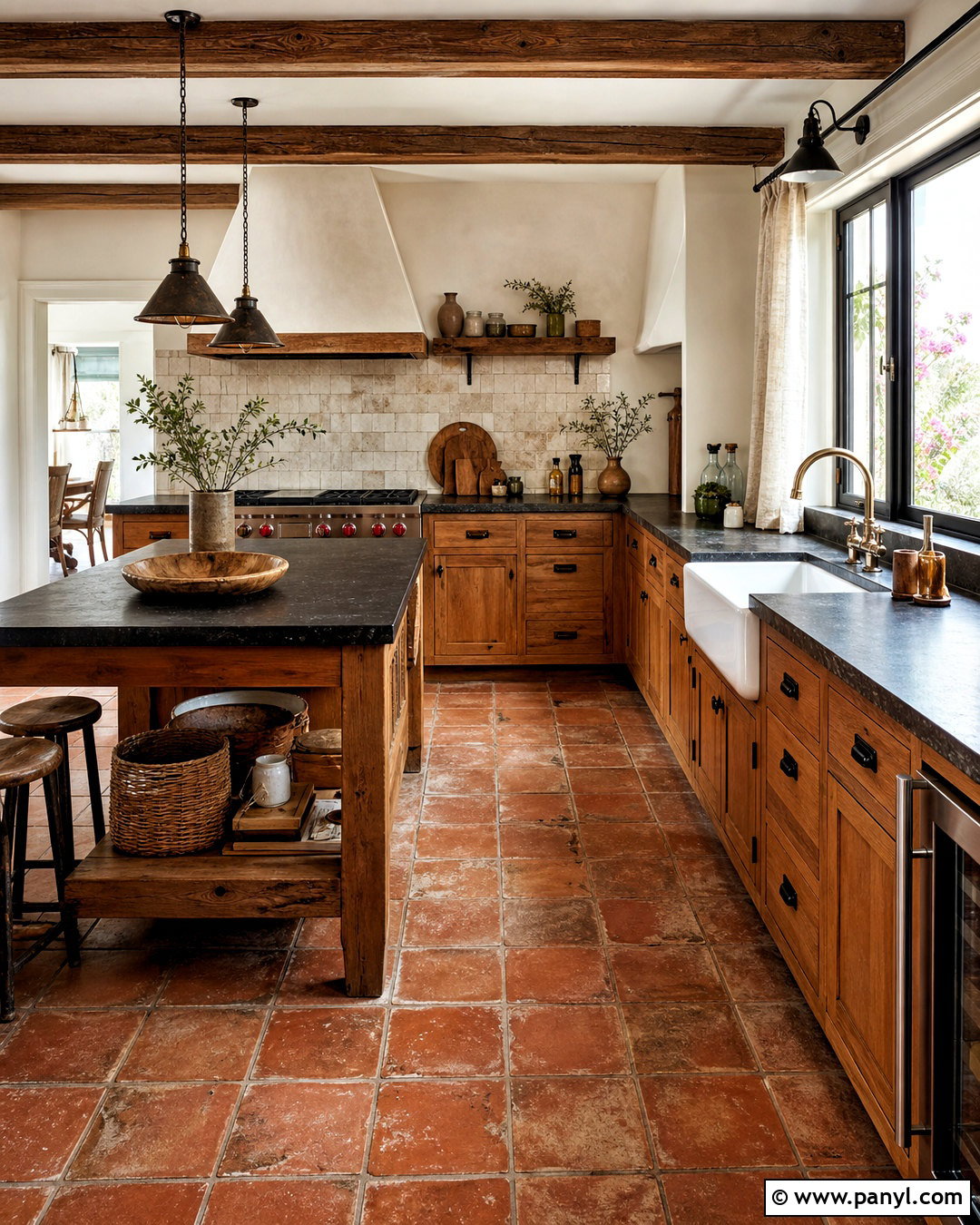 Rustic Kitchen With Terra Cotta Tile Floor - 20 kitchen with terra cotta tile floor ideas