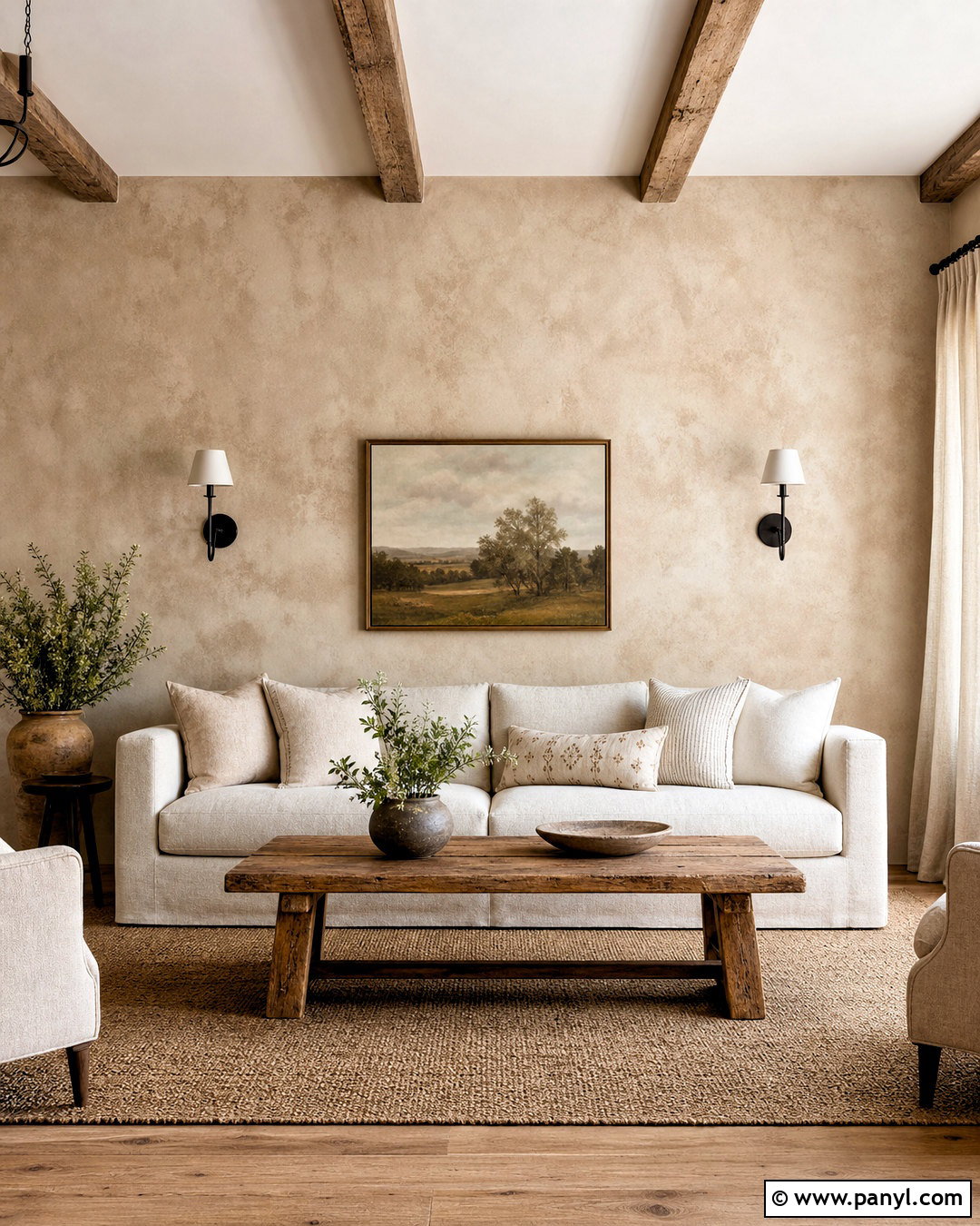 Rustic Limewash Living Room Wall - 20 rustic textured walls