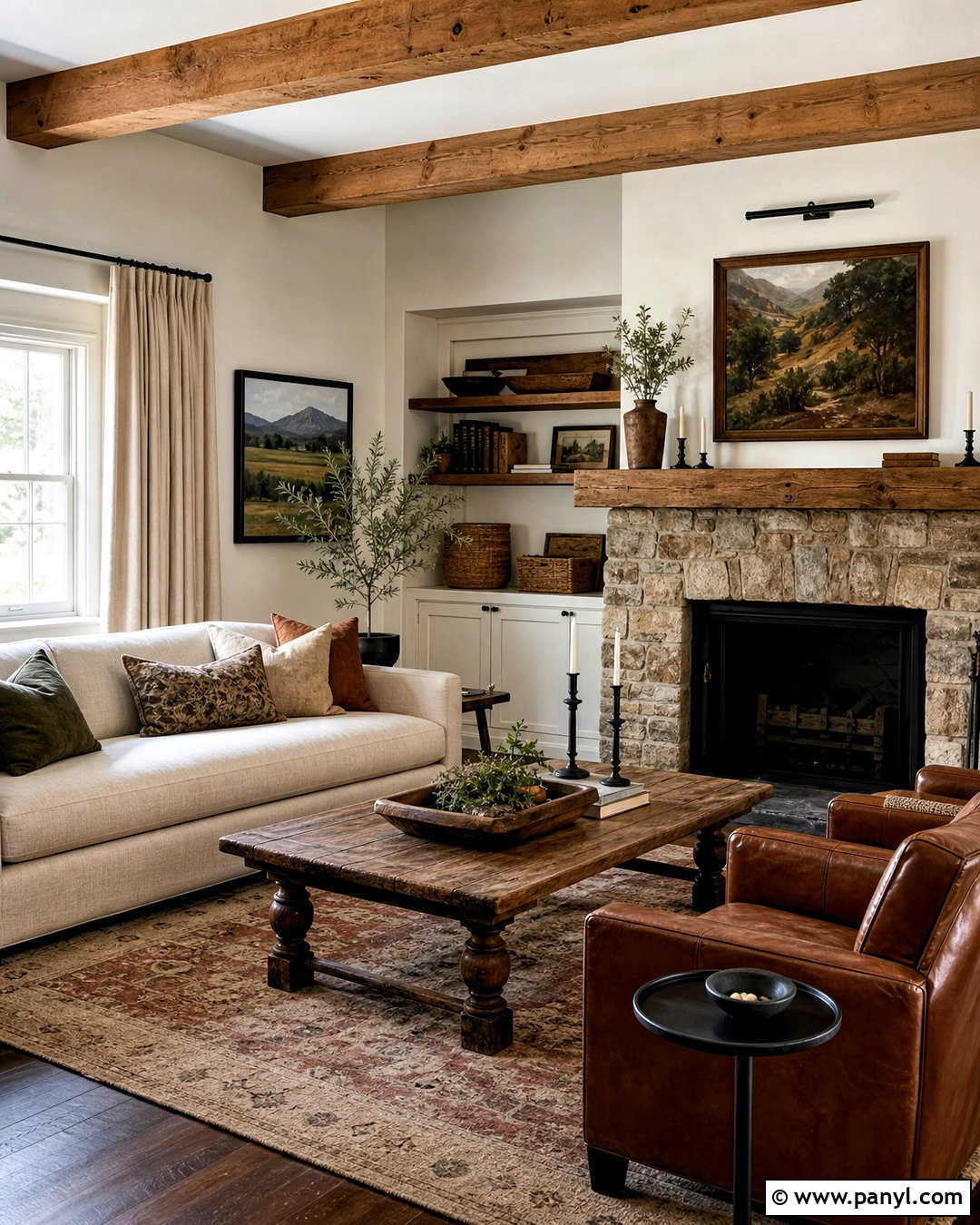 Rustic Living Room With Dark Wood Floors - 20 white walls dark floors living room ideas