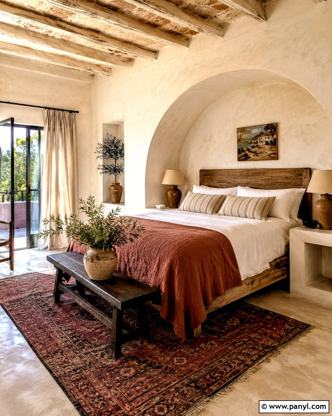 Rustic Mediterranean Limewash Bedroom - 20 limewash paint bedroom ideas