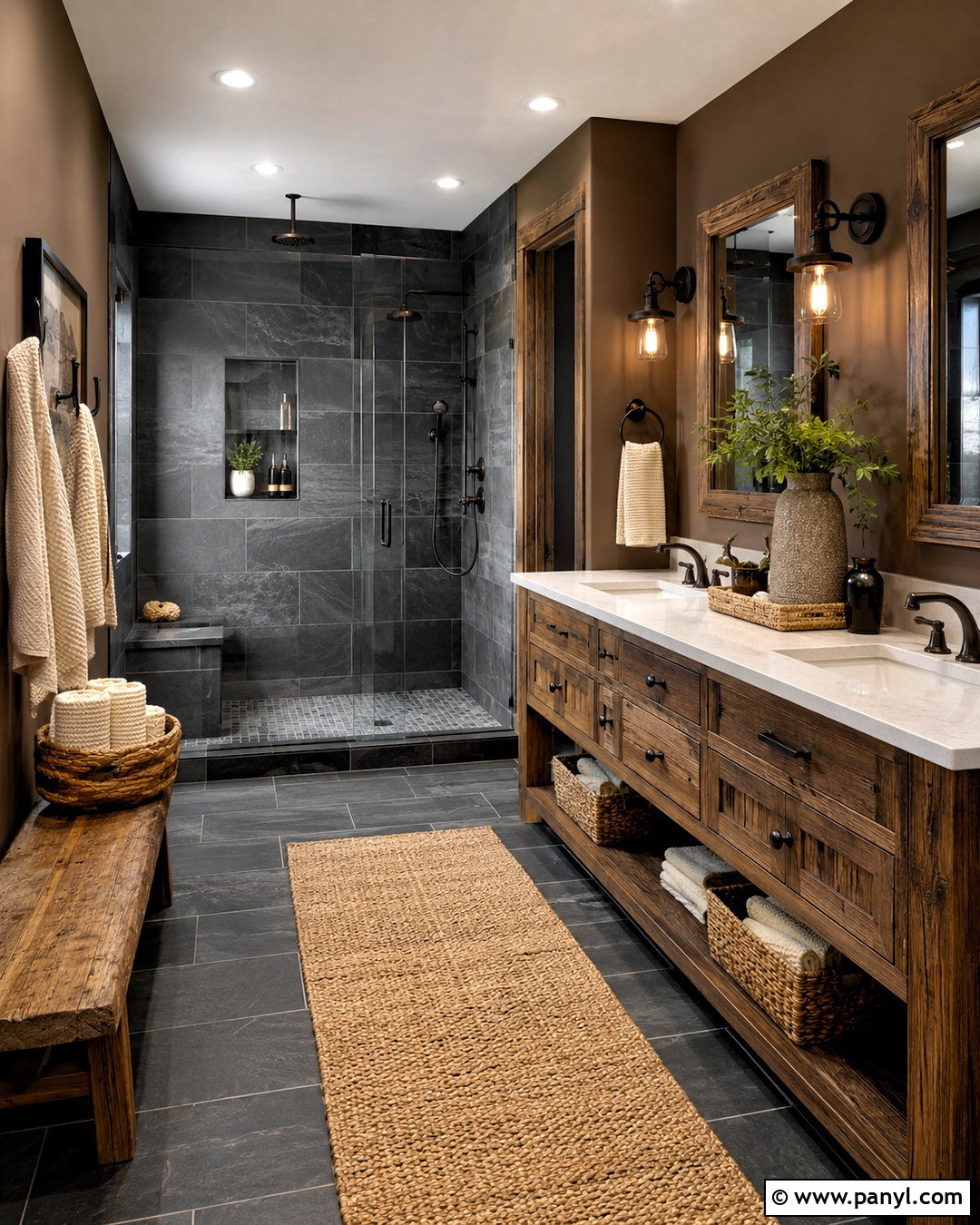 Rustic Moody Bathroom - 20 moody bathroom design ideas