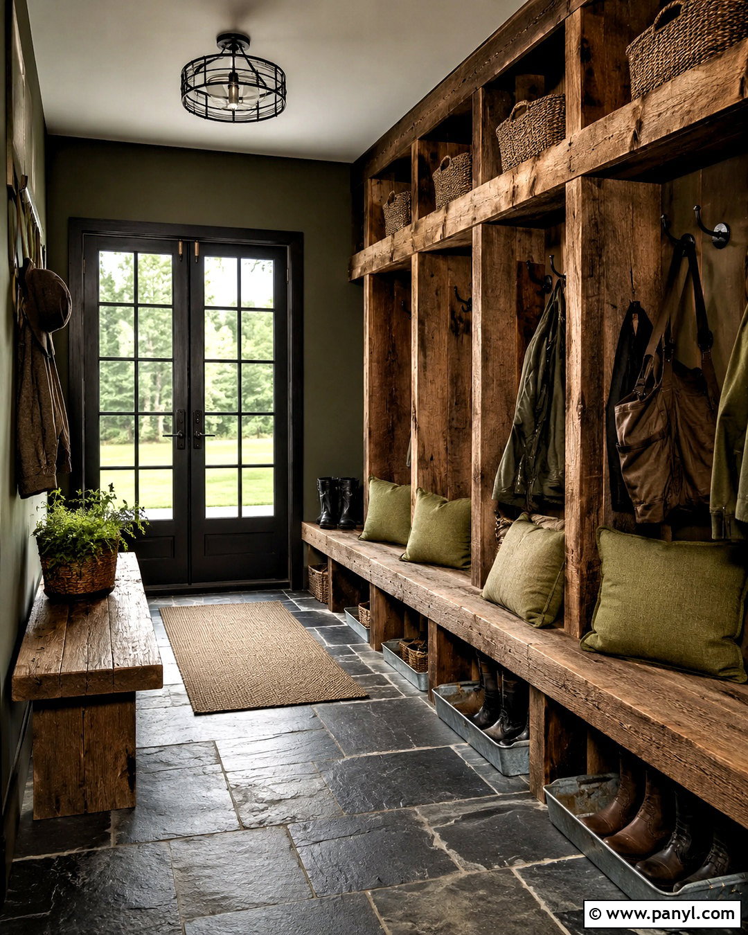 Rustic Moody Mudroom - 20 moody mudroom ideas