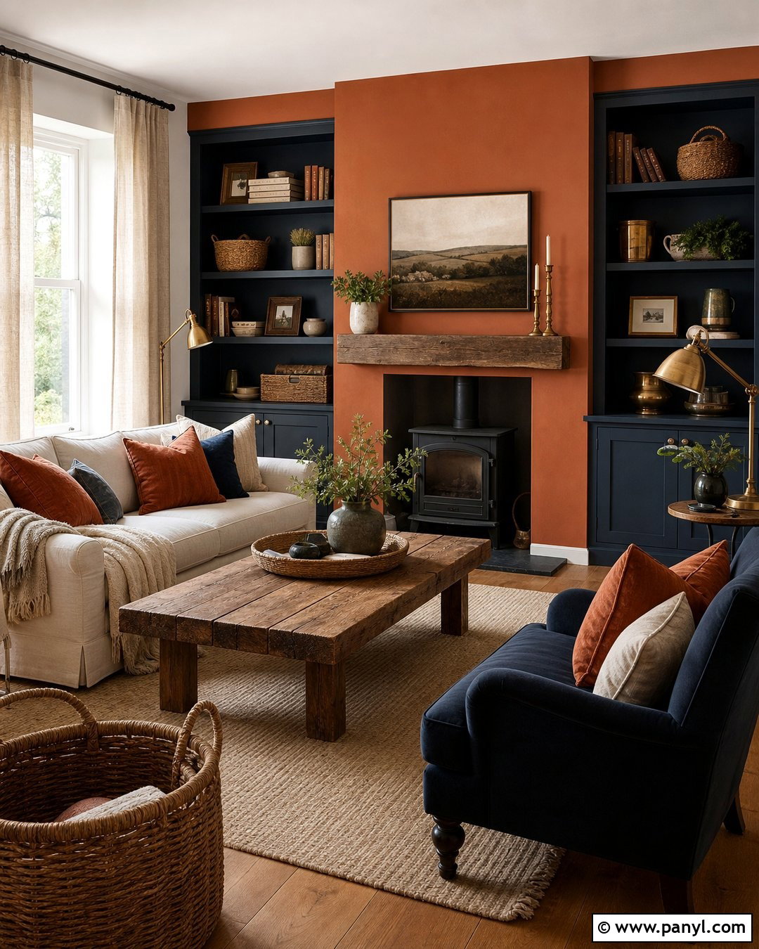 Rustic Orange And Navy Blue Wall Palette - 20 Rustic Orange Wall Color Ideas