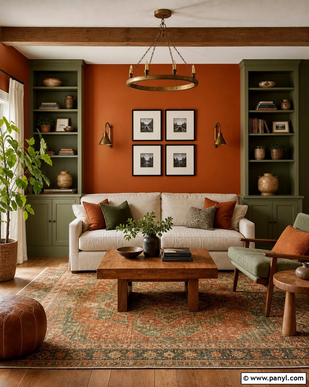 Rustic Orange And Olive Green Wall Palette - 20 Rustic Orange Wall Color Ideas