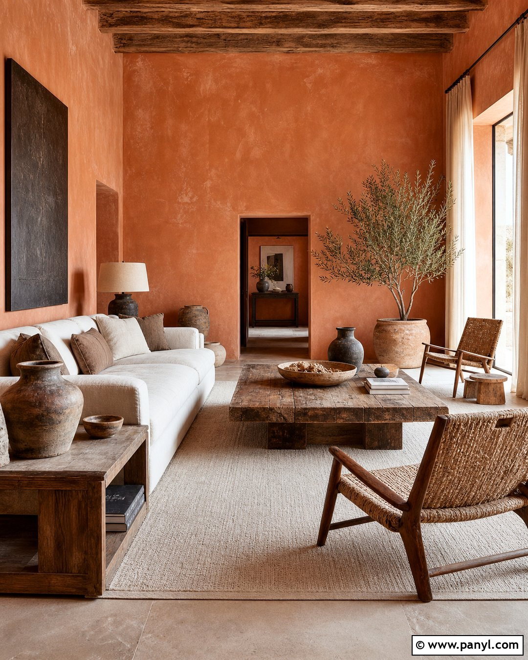 Rustic Orange Limewash Wall - 20 Rustic Orange Wall Color Ideas