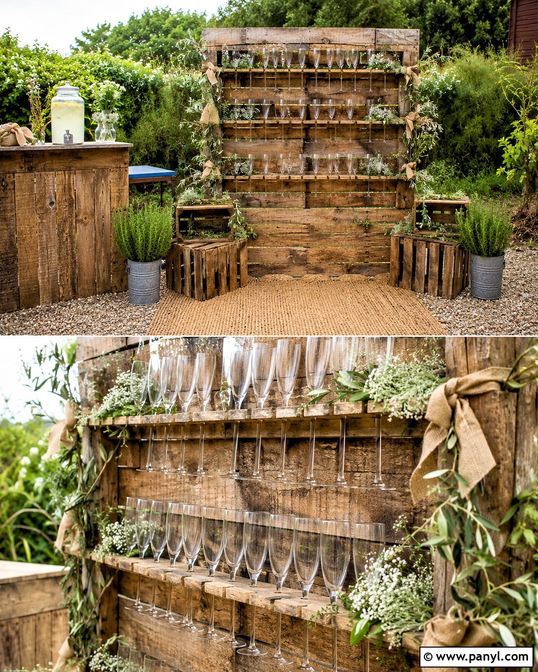 Rustic Pallet Prosecco Wall - 20 prosecco wall ideas